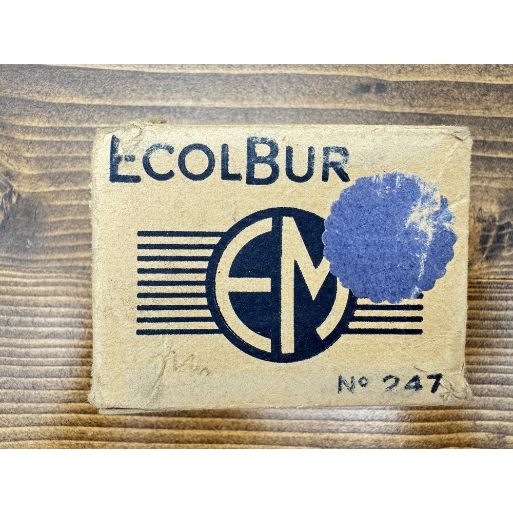 Vintage Ecolbur No 247 Hole Punch NOS Blue Metal Single Paper Punch w Box - Picture 3 of 15